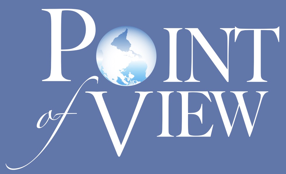 POV logo with globe